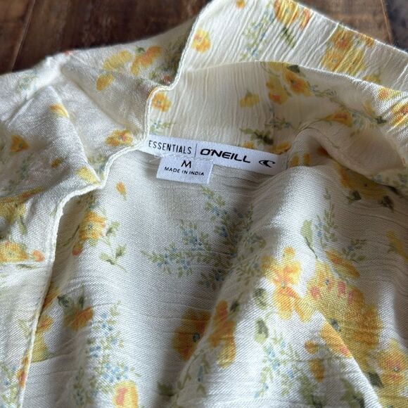 O'Neill Yellow Floral Blouse/Coverup - Picture 2 of 6